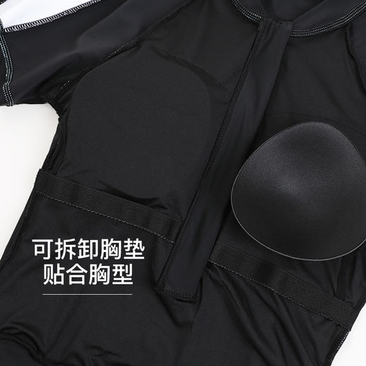 【M码】熳洁儿 夏季女士泳装遮肉显瘦运动风连体裙式23206309 商品图3