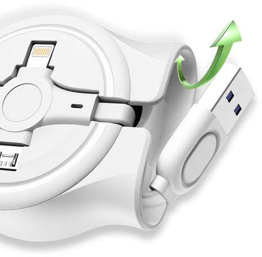 Feliztrip斐利斯 伸缩充电线数据线苹果华为安卓接口三合一带快充1米长度 TR-C02 商品图2