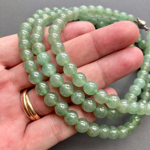 冰种淡晴水翡翠108珠串 商品图4