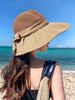 CT-46645遮阳帽女夏季帽大帽檐遮脸蝴蝶结太阳渔夫帽黑胶潮 商品缩略图1