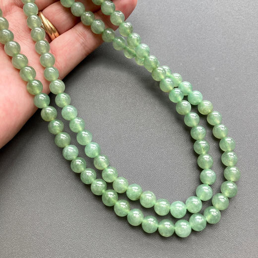 冰种淡晴水翡翠108珠串 商品图3