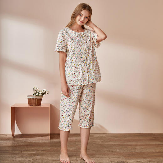 【断码特价】爱帝女纯棉梭织短袖家居套 商品图3