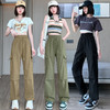 【HT】GT-138-1625速干工装裤女2023新款夏季超薄冰丝百搭束脚裤宽松高腰直筒裤 商品缩略图0