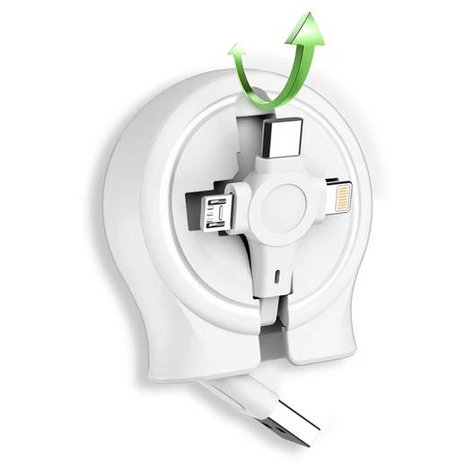 Feliztrip斐利斯 伸缩充电线数据线苹果华为安卓接口三合一带快充1米长度 TR-C02 商品图1