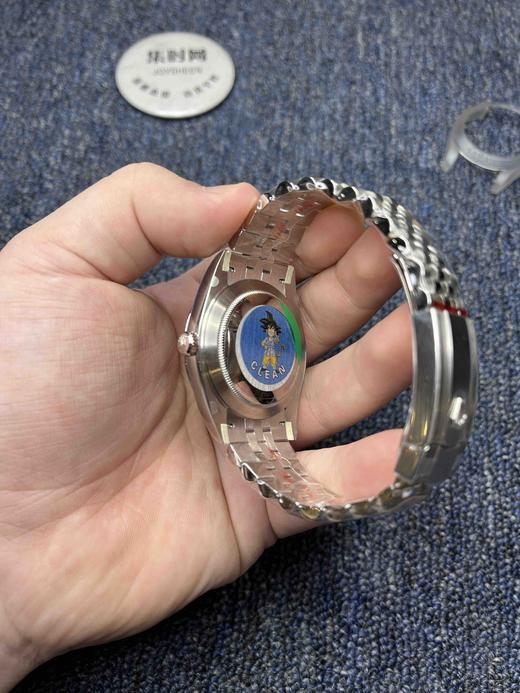 C厂劳力士日志型41mm“格棱纹蓝”牙圈 绿面 3235机 五珠链 904L钢 男士腕表 商品图5