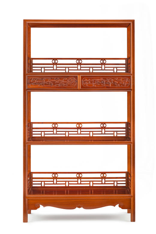 红桥红  家具严选  缅甸花梨（大果紫檀）【178 上博复刻品字栏杆 书架】 商品图2