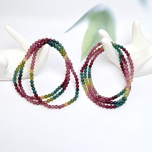 玉美人菲菲/39547碧玺圆珠3mm+三圈手串 商品图0