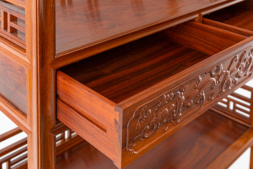 红桥红  家具严选  缅甸花梨（大果紫檀）【178 上博复刻品字栏杆 书架】 商品图5