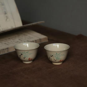 景德镇云木在/蕉闻雨竹写声品杯  景德镇陶瓷茶杯手绘品茗杯品杯