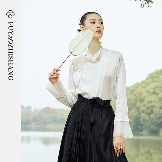 IWY/扶摇系列 夏季肌理感流苏盘扣衬衫半身裙23FYB144 商品图2