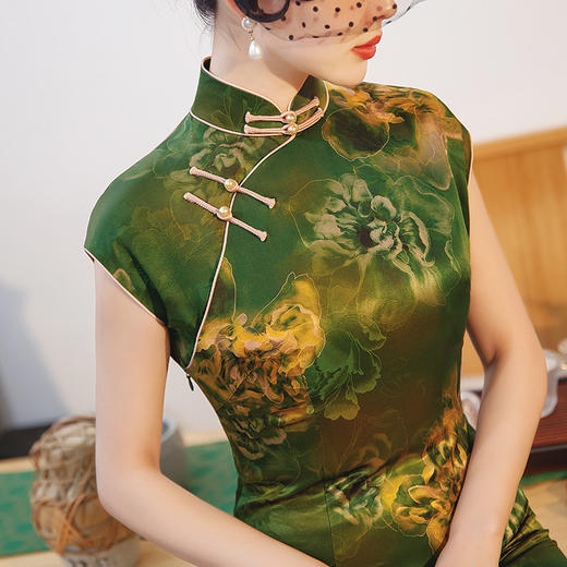 中式复古，桑蚕丝国风真丝旗袍MY8502 商品图1