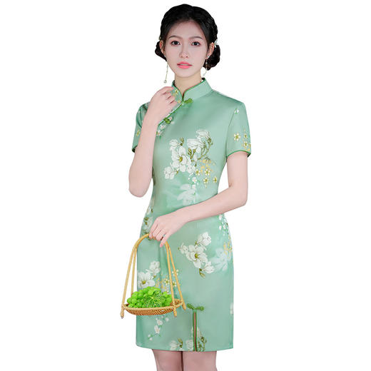 新款改良，日常旗袍四面弹短款旗袍MLS6333 商品图4