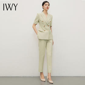 IWY/绿色西装外套女小个子夏季新款职业装气质女神范高端西服套装CP13211绿色
