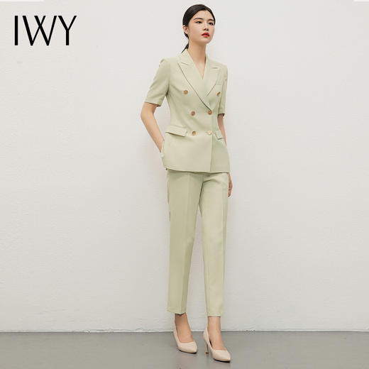 IWY/绿色西装外套女小个子夏季新款职业装气质女神范高端西服套装CP13211绿色 商品图0