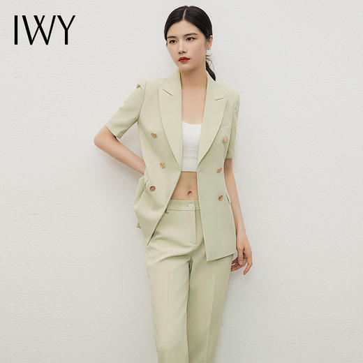 IWY/绿色西装外套女小个子夏季新款职业装气质女神范高端西服套装CP13211绿色 商品图5