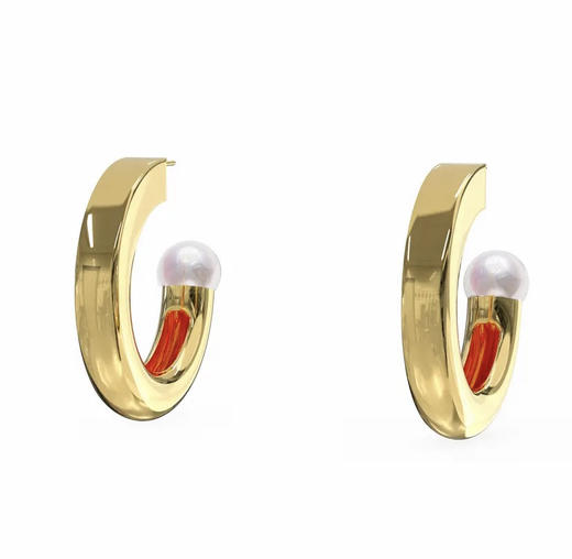 大方圆珍珠圈耳环 商品图3