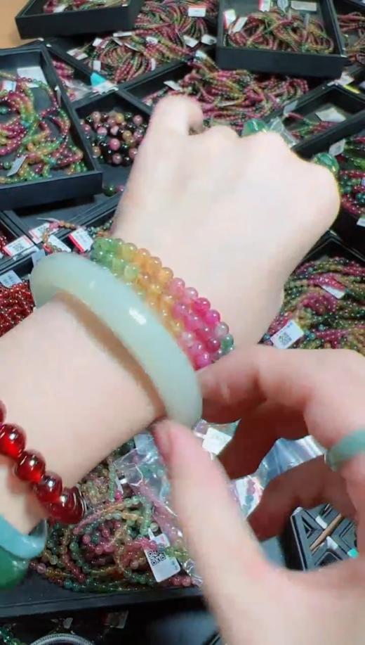 碧玺3圈手串冰激凌玻璃体色 商品图0