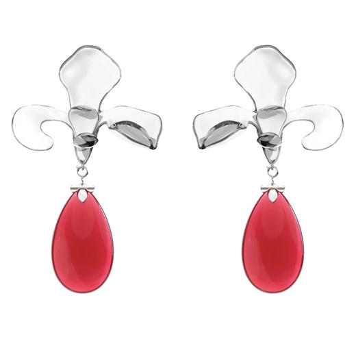 鸢尾冷珐琅琉离多戴耳坠 商品图3