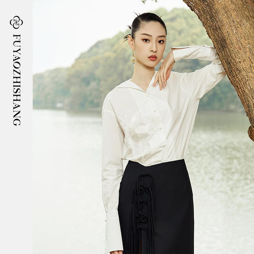 IWY/扶摇系列 夏季国风刺绣轻薄衬衫23FYB160 商品图0