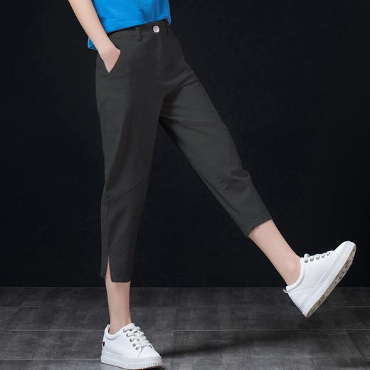 胖妹妹夏新薄款，潮高腰宽松七分牛仔裤哈伦老爹萝卜裤S21S886 商品图6