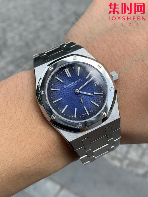 钛合金版本 ZF爱彼皇家橡树系列15202IP烟熏蓝珠光面 皇家橡树15202钛壳 超轻！男士腕表 表径39mm 小手腕福音 商品图7