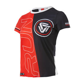 夏季科里芙圆领速干T恤跑步马拉松运动短袖拼色时尚女