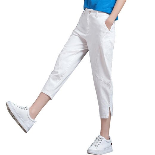 胖妹妹夏新薄款，潮高腰宽松七分牛仔裤哈伦老爹萝卜裤S21S886 商品图4