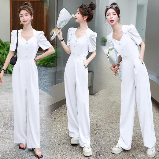 新款夏装时尚休闲潮流气质清新通勒港风拼接设计连体裤HMQY2779-1 商品图1