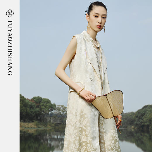 扶摇系列 夏季新中式无袖提花长马甲 商品图1