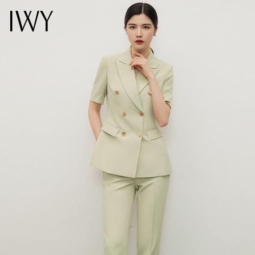 IWY/绿色西装外套女小个子夏季新款职业装气质女神范高端西服套装CP13211绿色 商品图2