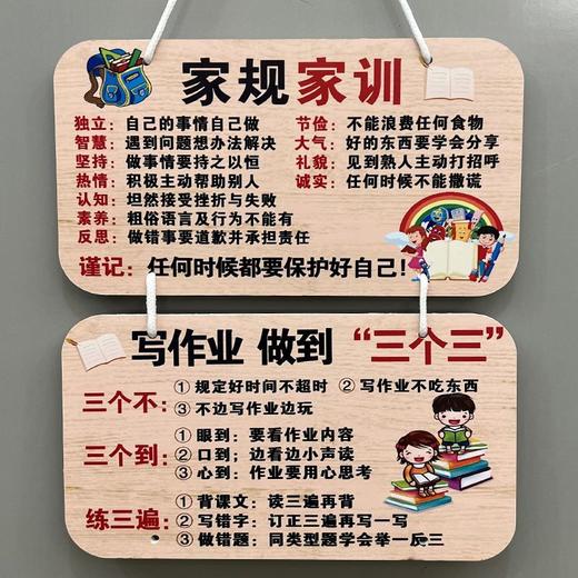 家训家规挂牌给孩子立规矩生日礼物8-18岁房间创意学习挂件免打孔 商品图1