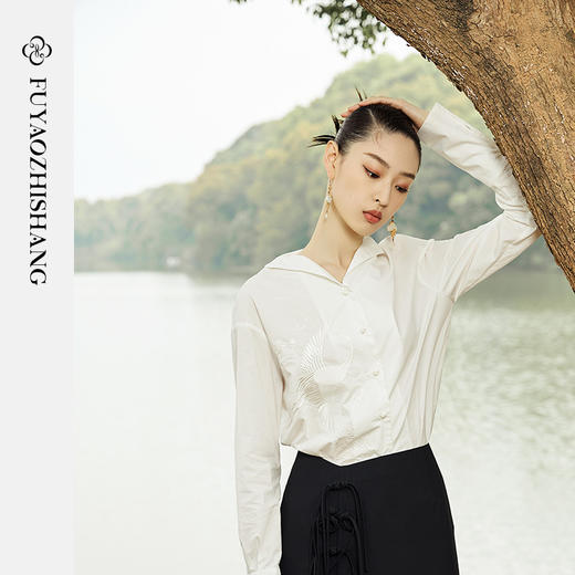 IWY/扶摇系列 夏季国风刺绣轻薄衬衫23FYB160 商品图3