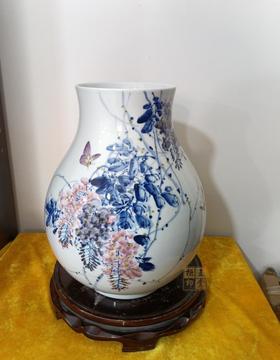 釉下五彩福筒瓶