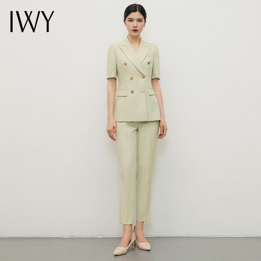 IWY/绿色西装外套女小个子夏季新款职业装气质女神范高端西服套装CP13211绿色 商品图1