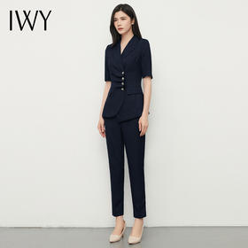 IWY/西装套装女比亚迪王朝夏季工作服珠宝售楼处显瘦商务正装OLC13219+P13215