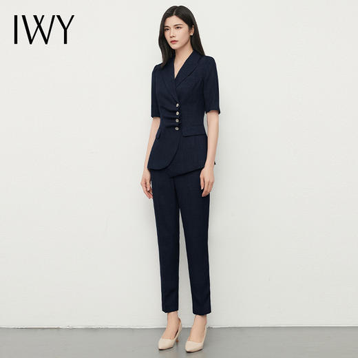 IWY/西装套装女比亚迪王朝夏季工作服珠宝售楼处显瘦商务正装OLC13219+P13215 商品图0