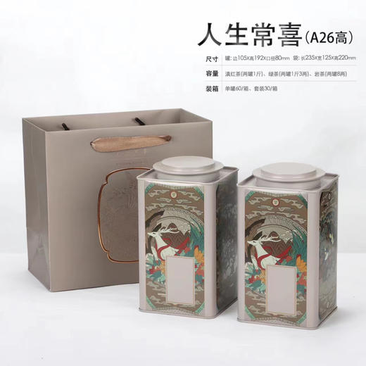 人生常喜【通版•2罐•灰色】约装一斤/17元一套/一件30套（4色可拼） 商品图0