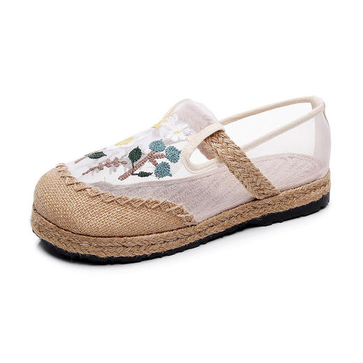 夏新款民族风，绣花布鞋透气网鞋W-215 商品图4