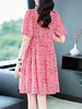 WWM-46735高腰显瘦小个子粉色碎花真丝裙子桑蚕丝连衣裙矮个子女装 商品缩略图2