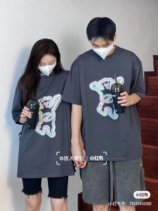 We11done23春夏超大版型有机棉幻彩泰迪小熊印花T恤 商品图0