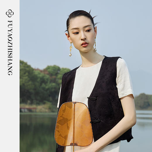 IWY/扶摇系列 夏季复古提花新中式马甲23FYV146 商品图3