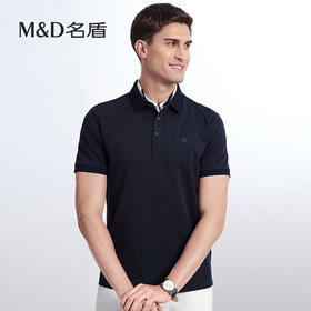 【菁英同款】名盾polo衫短袖男士夏季薄款桑蚕丝混纺翻领T恤22587