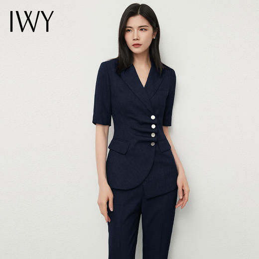 IWY/西装套装女比亚迪王朝夏季工作服珠宝售楼处显瘦商务正装OLC13219+P13215 商品图4