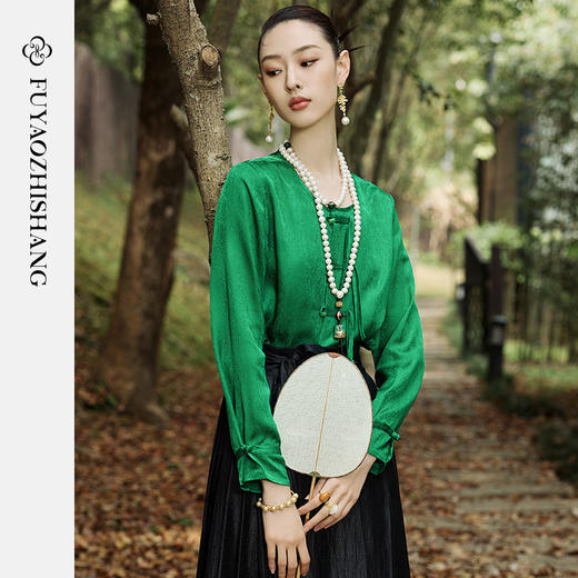 IWY/扶摇系列 夏季国风提花圆领衬衫23FYB174 商品图1