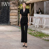 IWY/高级感阔腿裤西装套装女气场强大职业装金属两粒扣黑色西服正装CP1819 商品缩略图2