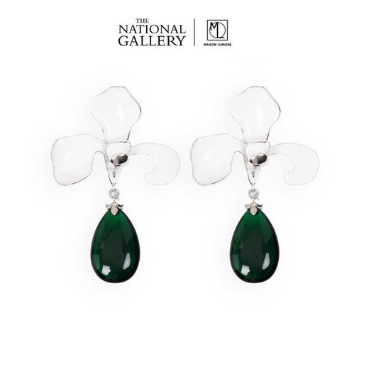 鸢尾冷珐琅琉离多戴耳坠 商品图0