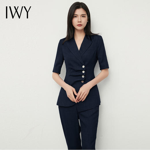 IWY/西装套装女比亚迪王朝夏季工作服珠宝售楼处显瘦商务正装OLC13219+P13215 商品图3