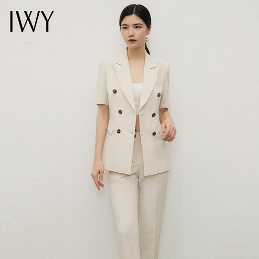 IWY/夏季新款珠宝美容院商务工作服正装经理职业杏色西装套装女CP13211杏色 商品图5