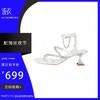 中跟钻链露趾凉鞋珠光白 商品缩略图0