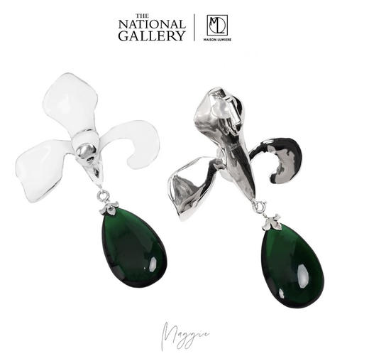 鸢尾冷珐琅琉离多戴耳坠 商品图2